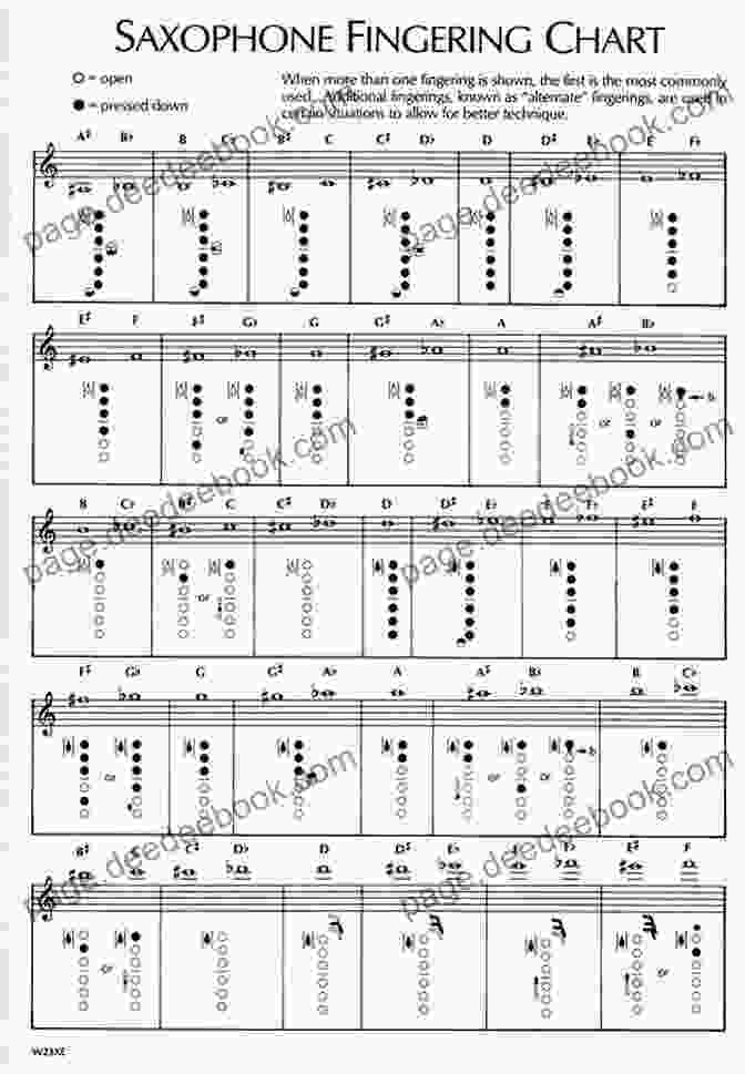 Soprano Saxophone B3 Fingering Saxophone Charts: Fingerings For Soprano Alto Tenor And Baritone Saxophones